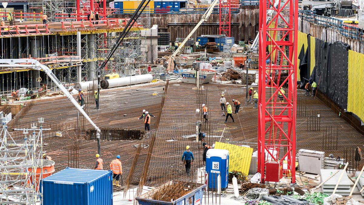 Construction workers on site