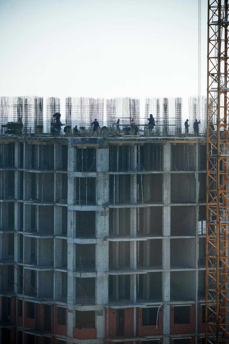 Construction site workers